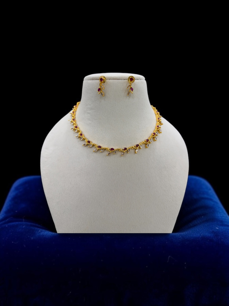 Assamese jewellery(Ruby Pink and White)